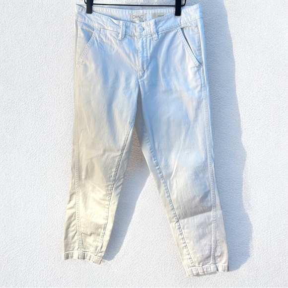 Anthropologie • Relaxed Chino Classic White Mid Rise Womens Pant Size 28 - Picture 2 of 7